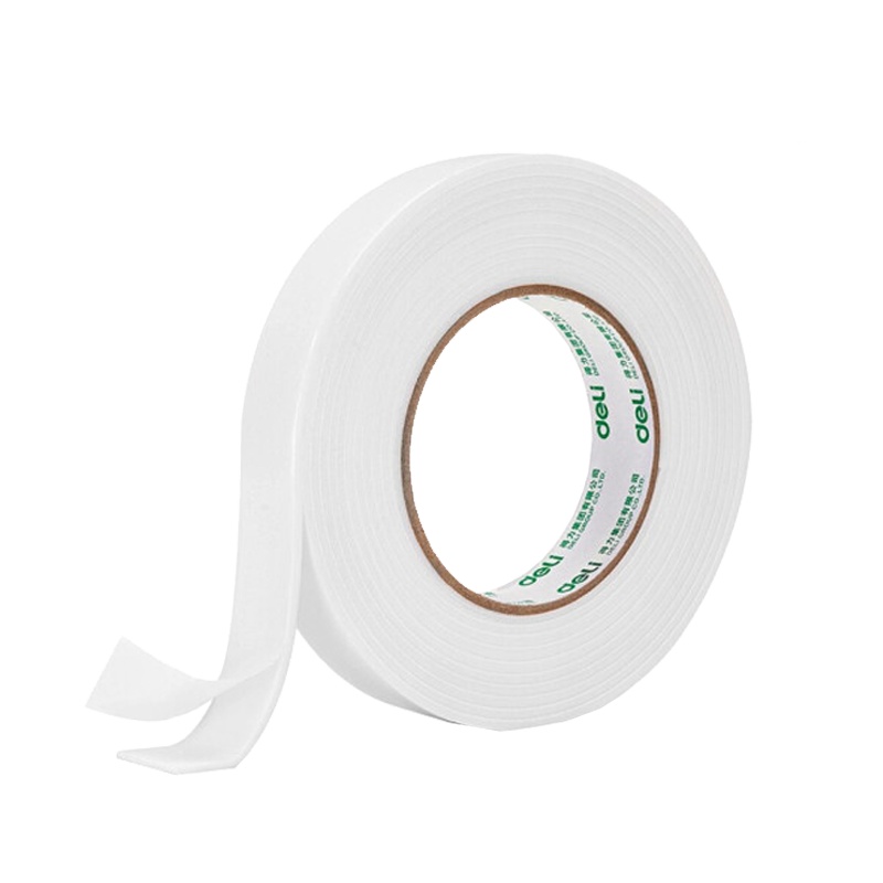 得力30412 强力高粘度EVA泡棉双面胶带 24mm*5y*2.5mm 12卷 白色
