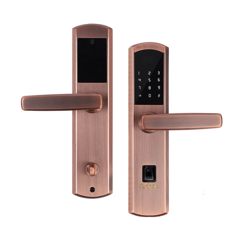 凡帝亚智能门锁款式简洁智能不减六种开锁方式指纹密码APP远程IC卡应急钥匙开锁--金色