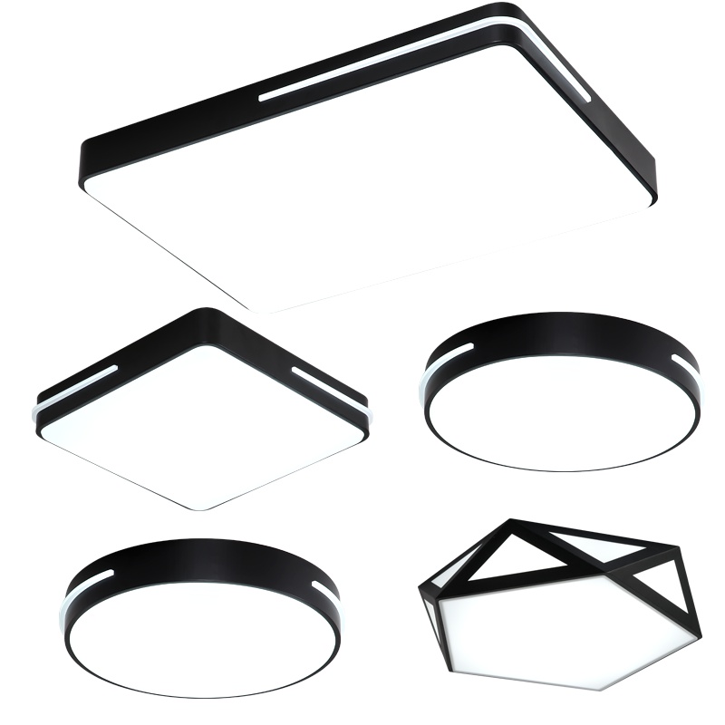 Grevol品拓灯具LED简约现代北欧吸顶灯客厅灯现代长方形温馨卧室灯圆形灯具成套组合灯具套餐