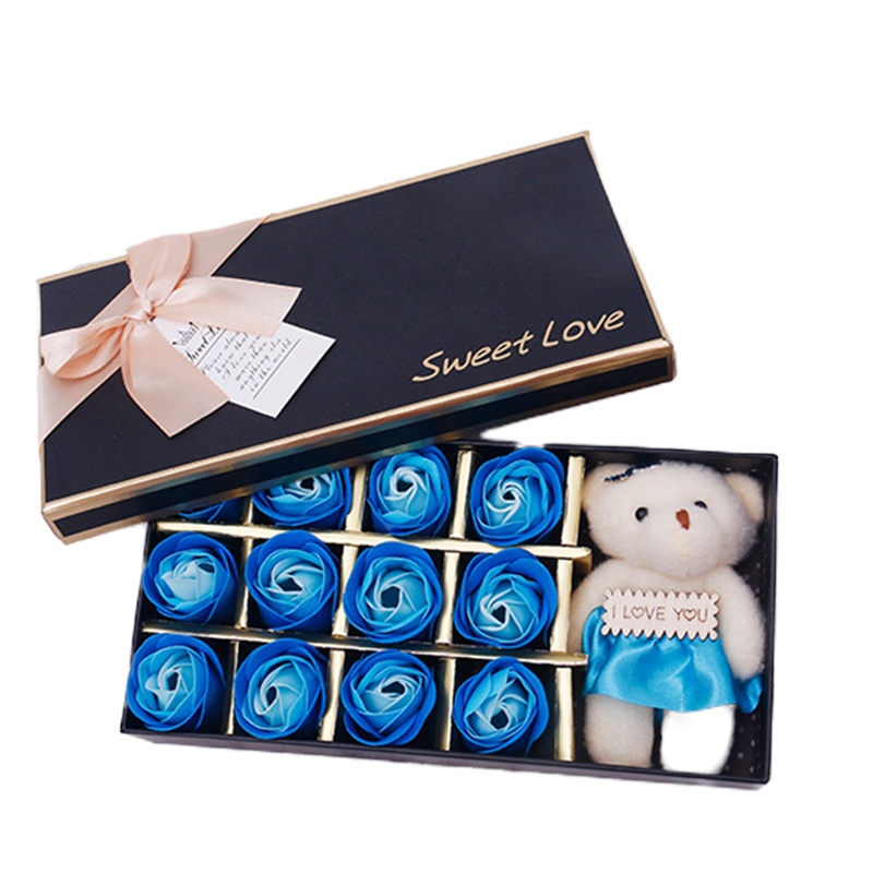 企业专享 香皂花礼盒12朵+小熊(泡沫熊) 起订量100