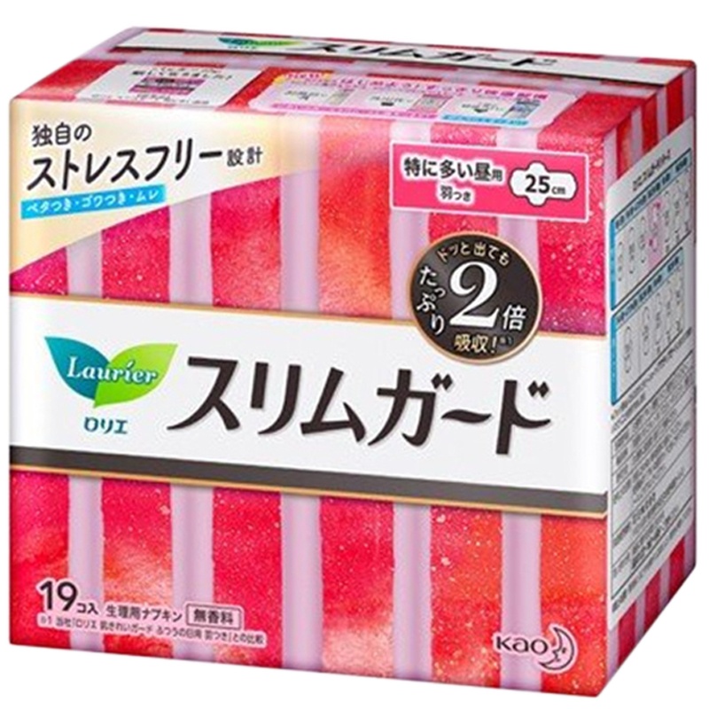 [超薄护翼卫生巾]Lauríer 花王(乐而雅)S系列超薄日用护翼卫生巾 姨妈巾 25厘米 19片