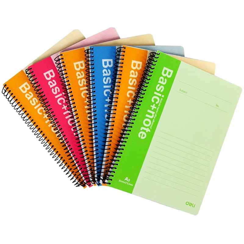 得力(deli)7684螺旋装订本6本装A5/80页 记事本 软抄本 笔记本 会议本 线圈本 办公用品 笔记本/记事本