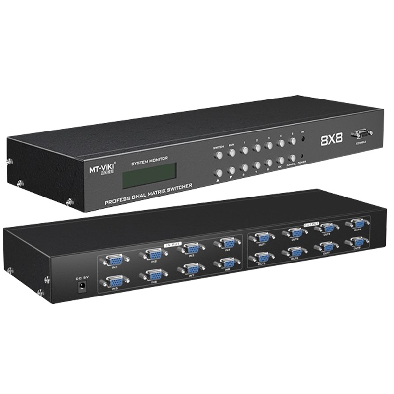 迈拓维矩MT-VT818 8进8出vga矩阵切换器高清音视频矩阵主机八进八出
