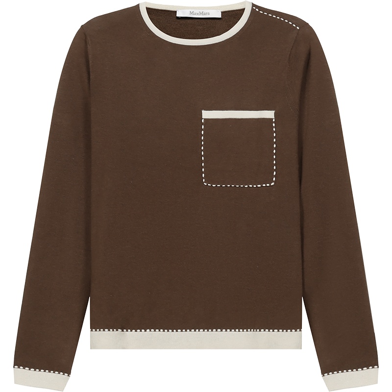 麦丝玛拉 Max Mara 女士桑蚕丝/山羊绒圆领长袖针织衫羊绒衫RADA