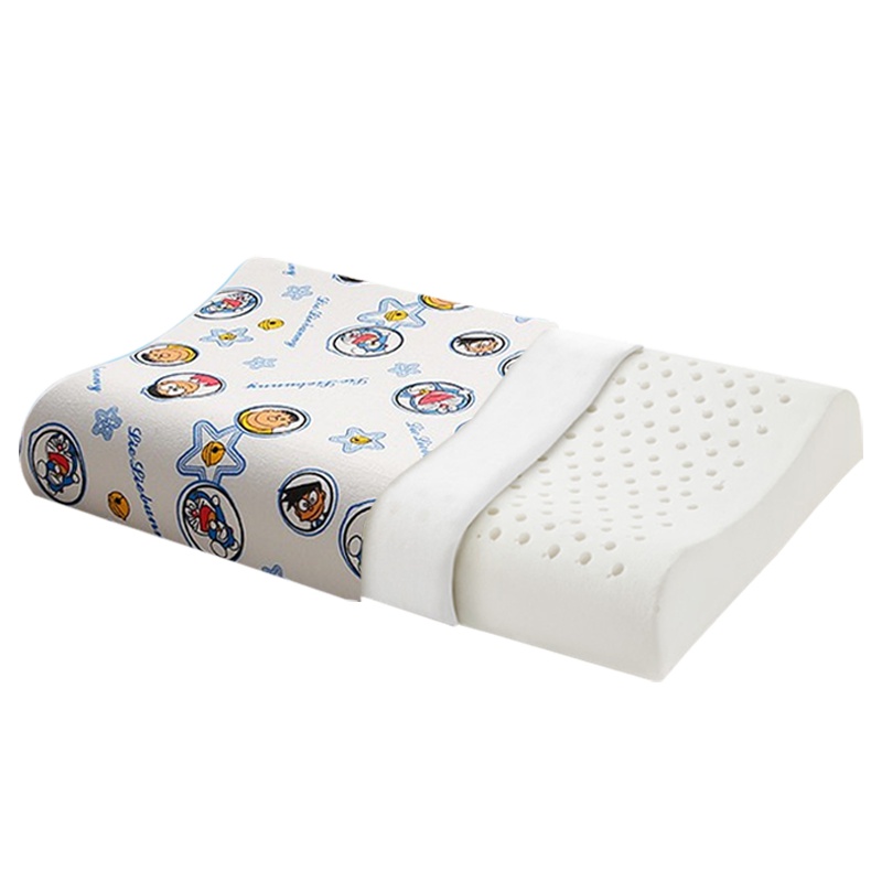 SNOMN 丝洛曼乳胶枕泰国天然乳胶枕头3-12岁儿童平面枕中大童婴童曲线颈椎枕柔软舒适四季通用纯棉枕套44*27*6