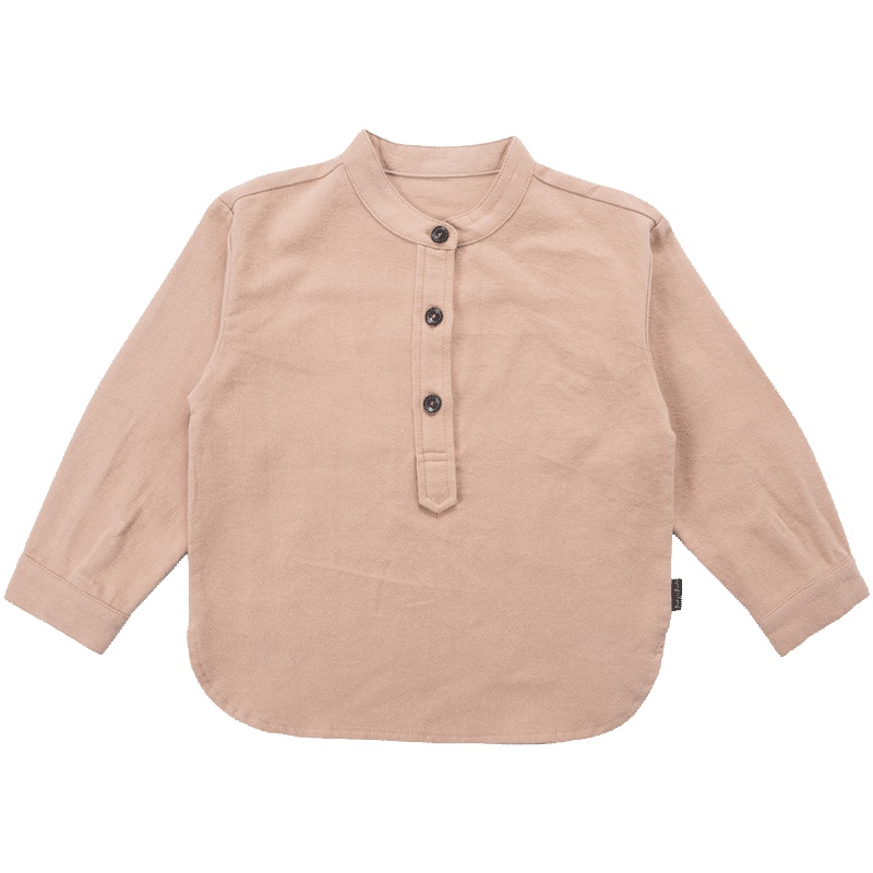 婴姿坊儿童时尚立领休闲上衣 男童纯色百搭T恤春秋款童装