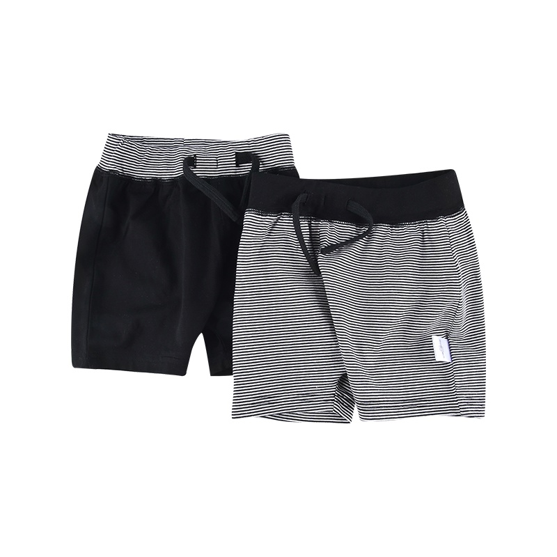 angeeb宝贝心语 0-5岁宝宝裤子夏款男童短裤休闲童裤纯棉条纹短裤两条装