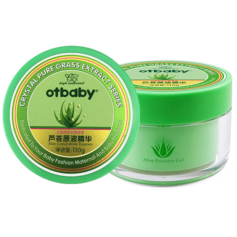 otbaby芦荟原液精华宝宝润肤滋润保湿补水110gYA123保湿晒后修护舒缓肌肤不适保湿乳霜 宝宝身体乳 婴童润肤