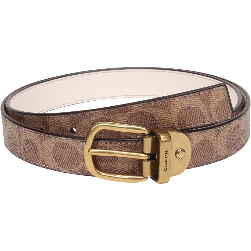 COACH 蔻驰 女士 专柜款涂层帆布配皮针扣式双面使用皮带腰带 72685