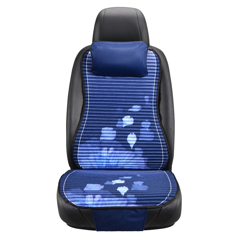恒源祥双面可用小蛮腰汽车坐垫四季通用光面绒面荞麦填充养生春夏汽车座垫数码印花加四个头枕
