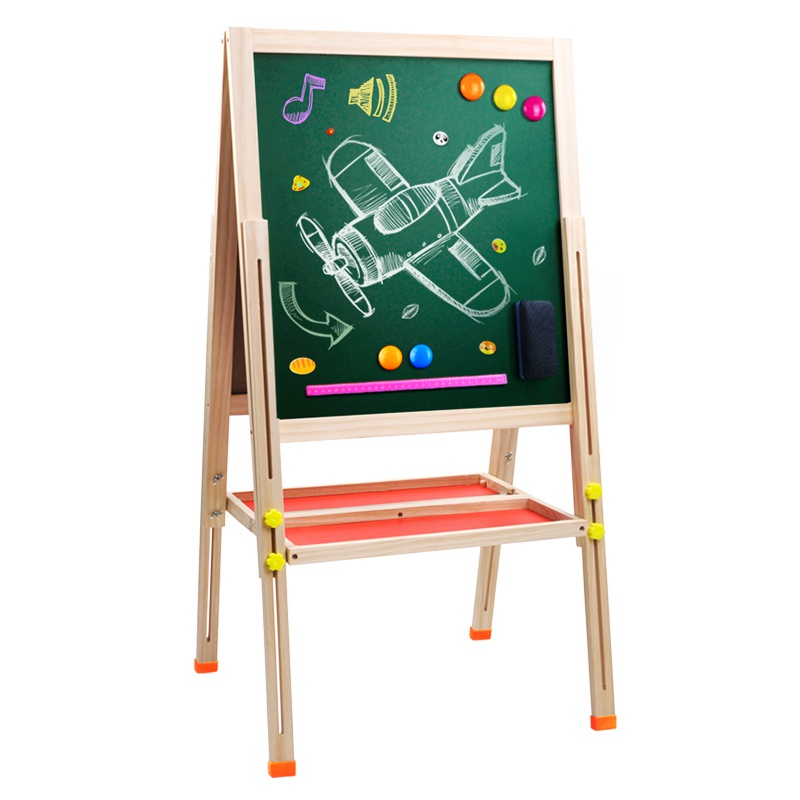 米米智玩 可升降折叠儿童画板画架双面磁性小黑板 儿童玩具画画写字板103cm升降折叠画板 豪华版