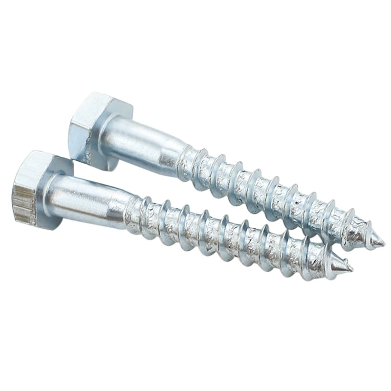 海斯迪克 HKZ-124 镀锌加长外六角头自攻木螺丝木螺钉 蓝白锌木板螺丝螺钉