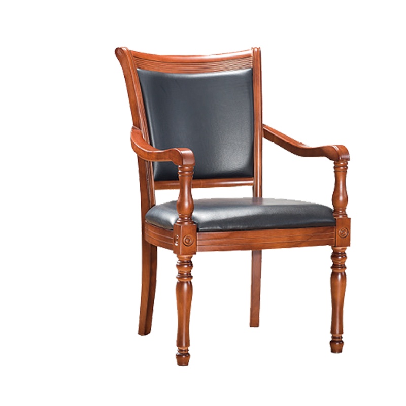 东港家具 SH-38 橡胶木椅 办公家具 办公椅 皮艺老板椅 实木四脚椅 电脑椅会议椅 皮料色彩可定制