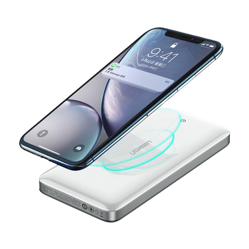 绿联 PB139 10000mAh移动电源(无线充款) 珍珠白 70512