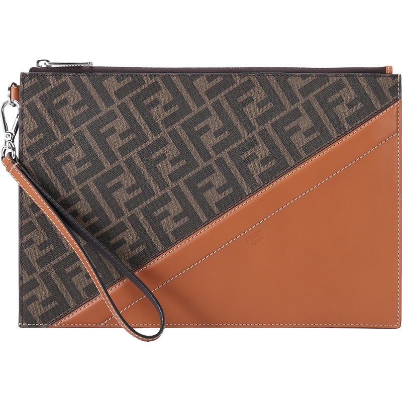 FENDI 男士 织物/聚氨酯/牛皮扁平手拿包 7N0110 AFB4