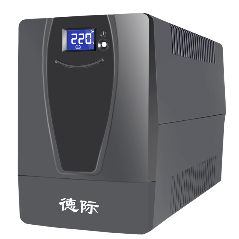 德际 UPS不间断电源D1000VA 600W稳压LCD触控屏幕 单电脑续航25-40分钟