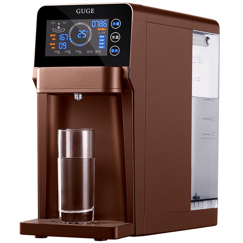 [德国精工RO反渗透TDS双显]德国谷格(GUGE)家用净水机免安装便携式3秒速热5档温控钢琴烤漆机身净水机G68