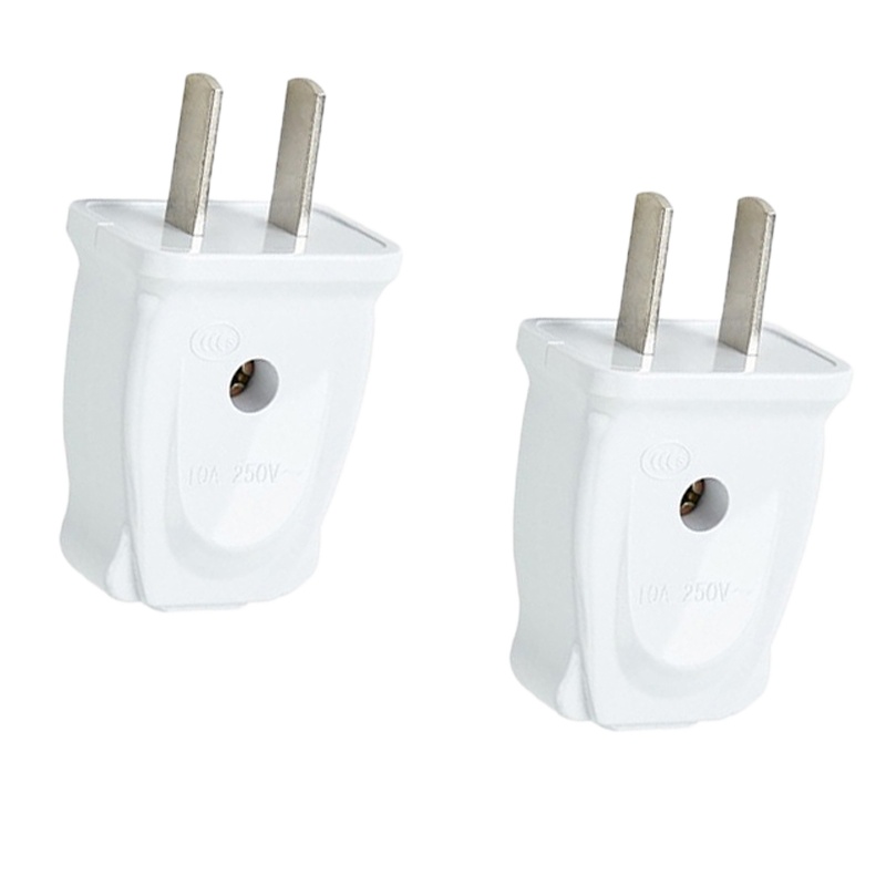 二角插头家用工业电源二相插头10A接线二脚插头插座smzdm 2个装