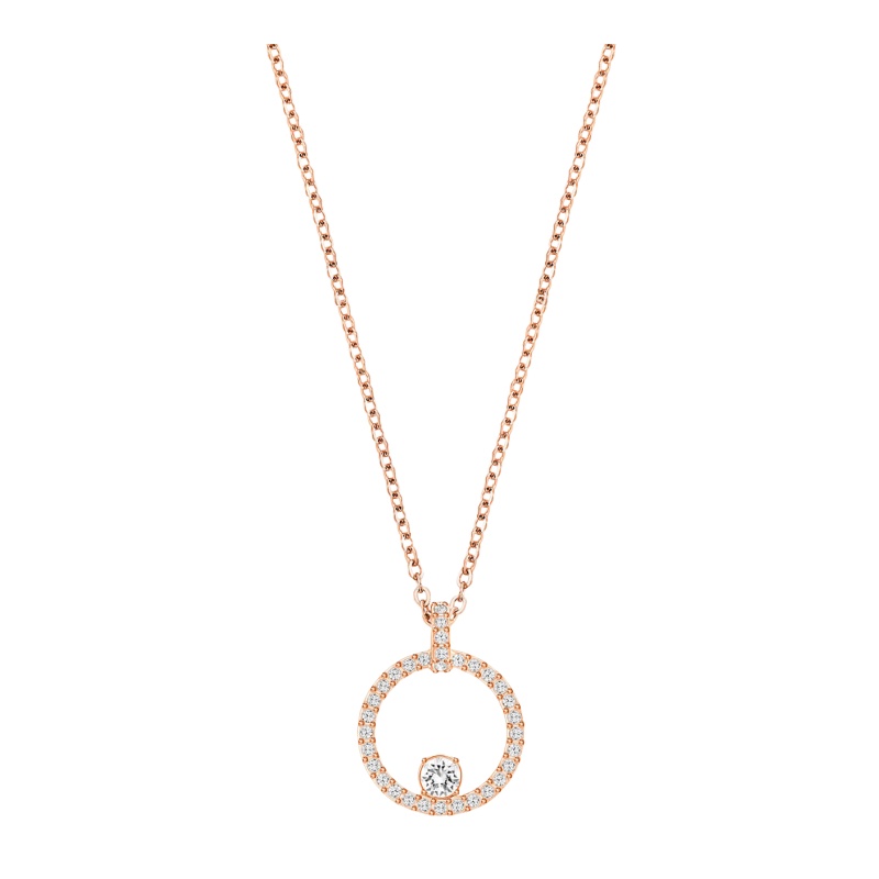 施华洛世奇(SWAROVSKI)CreavityCircle简约圆圈水晶项链人造水晶 送恋人 玫瑰金色5202446