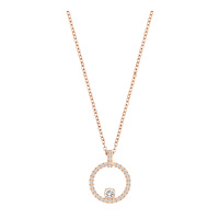 施华洛世奇(SWAROVSKI)CreavityCircle简约圆圈水晶项链人造水晶 送恋人 玫瑰金色5202446