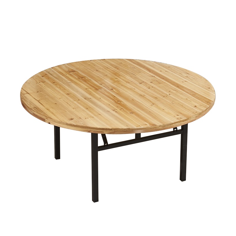 鑫金虎 酒店圆桌餐厅圆桌可折叠餐桌家用餐桌实木杉木折叠圆台可定制