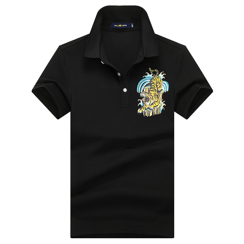 雅鹿男装夏季翻领男士T恤短袖AS24EXTB00097