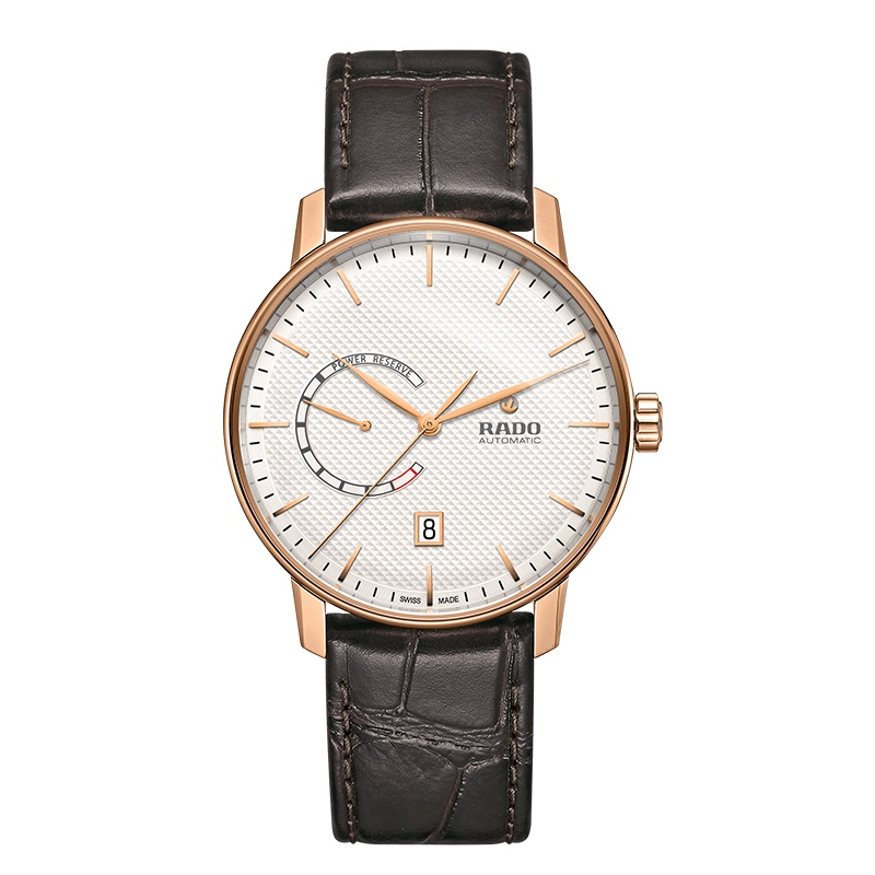 雷达表（RADO）瑞士手表 晶璨经典系列皮制表带男士动力储存机械手表