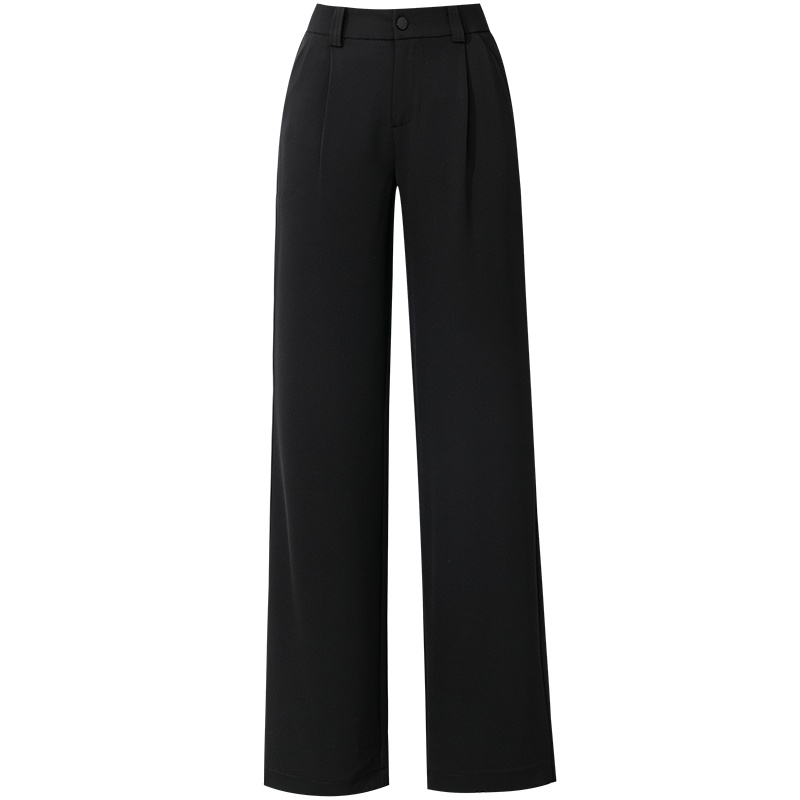 蓝旗垂感阔腿裤女高腰2021新款夏季薄款宽松显瘦休闲直筒长裤