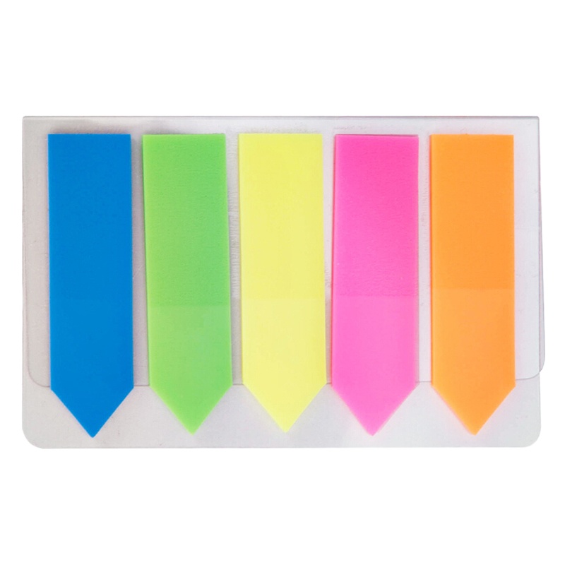 得力9064便签指示箭头 标签荧光便笺分类贴纸便利贴抽取索引书贴透明百事贴 44*12mm 5PCS 24包/盒
