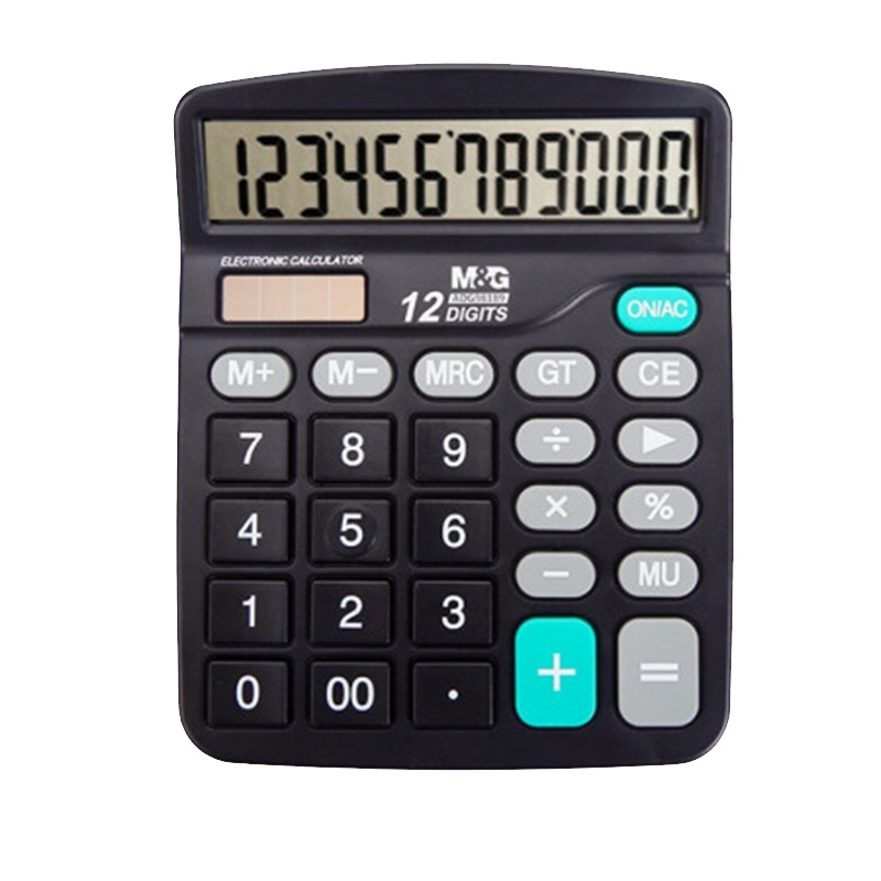 晨光ADG98189文具837双电源计算器 太阳能桌面计算机12位大屏幕计算器 办公用品 单个装