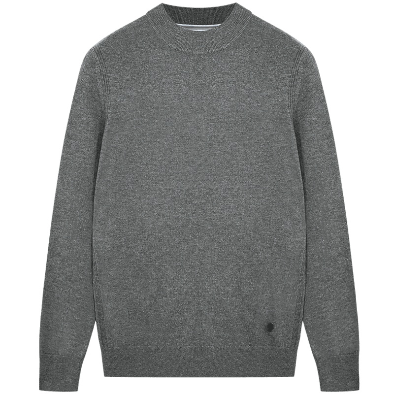 鄂尔多斯1980 秋冬半高领男士商务百搭纯色羊绒针织衫