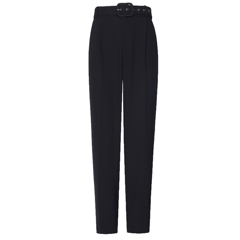 鄂尔多斯ERDOS 春夏腰带装饰简洁百搭修身九分裤女士休闲裤