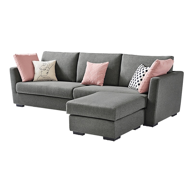 林氏木业客厅大小户型布艺沙发三人沙发四人北欧风格家具套装S049