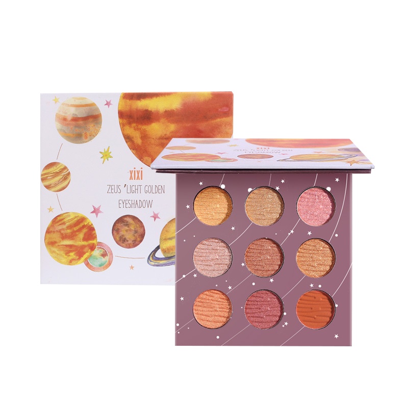 彩妆xixi星球九色眼影盘细腻服帖闪粉珠光防水不易晕染网红同款