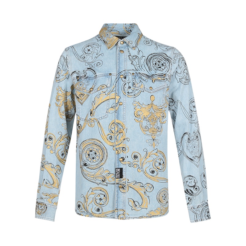 VERSACE JEANS COUTURE 范思哲 男士 棉质长袖牛仔衬衫外套B1GVB69A APU5H