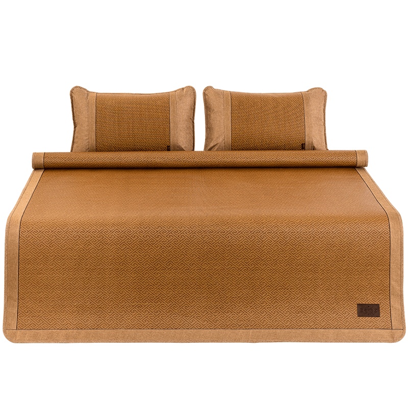 老席匠凉席套件1.8m床三件套单席厚藤席折叠席子1.2空调单人夏季1.5米