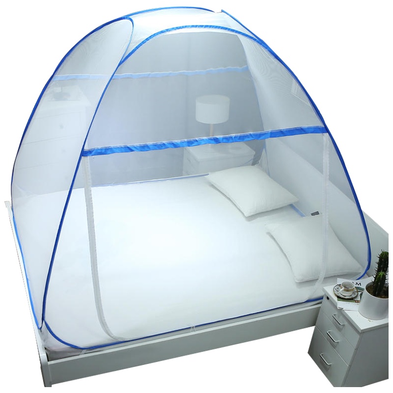 南极人(NanJiren)家纺 夏季防蚊加高免安装钢丝蒙古包蚊帐 床上用品简约风加密1.2米单开门双开门蚊帐