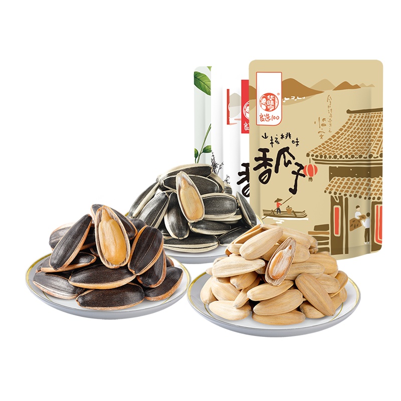 华味亨 1900g瓜子组合4口味(山核桃味焦糖味草本味古法)多味香瓜子坚果