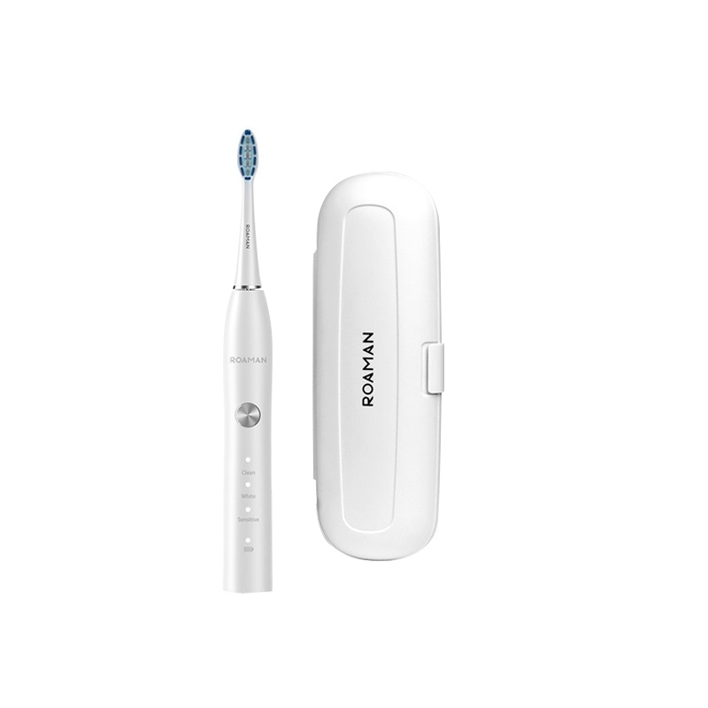 罗曼(ROAMAN)电动牙刷T5 声波电动牙刷成人自动口腔护理充电式声波智能牙刷美白护齿银色软毛刷家用儿童防水软毛牙刷