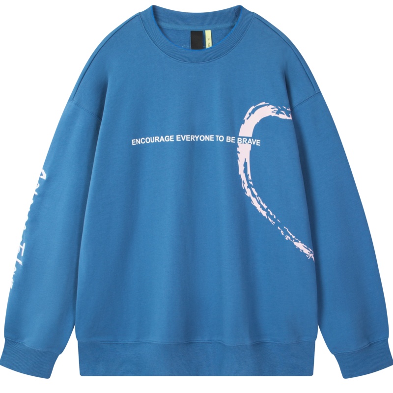 【满198减100预估价：108】森马卫衣男2021年春季新款反光涂鸦潮流男装圆领上衣