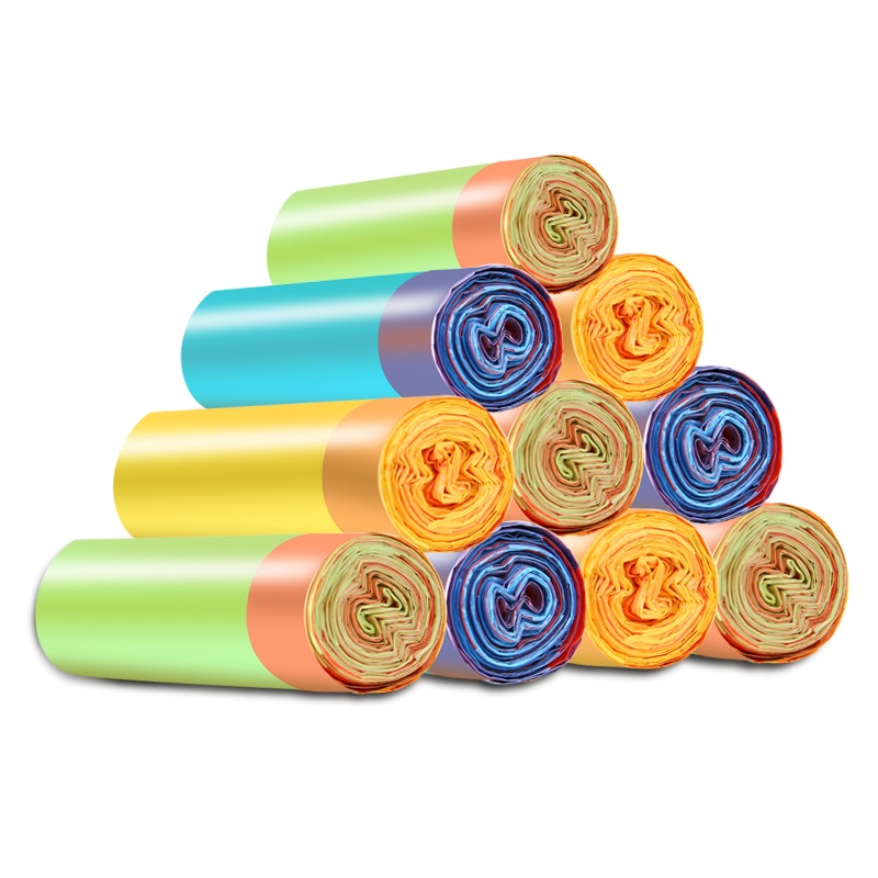 利临 抽绳垃圾袋5卷装100只 加厚型可分类干湿两用家用一次性批发中大号垃圾分类袋 45*50CM