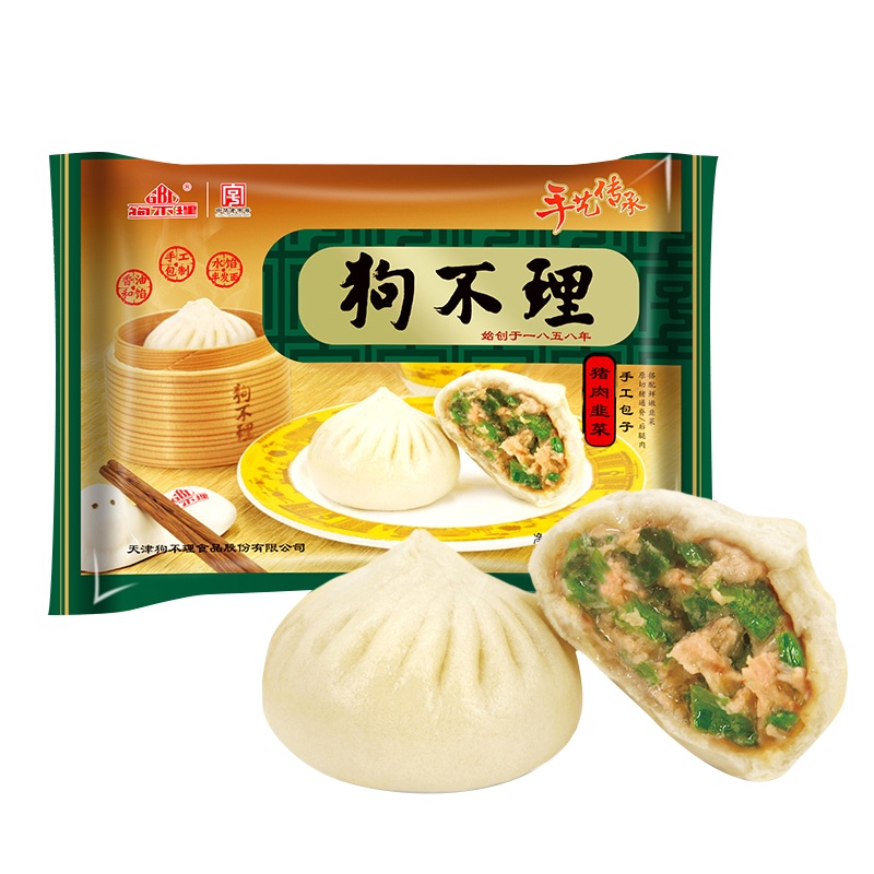 天津 狗不理 冷冻手工韭菜包子 420g(12个)