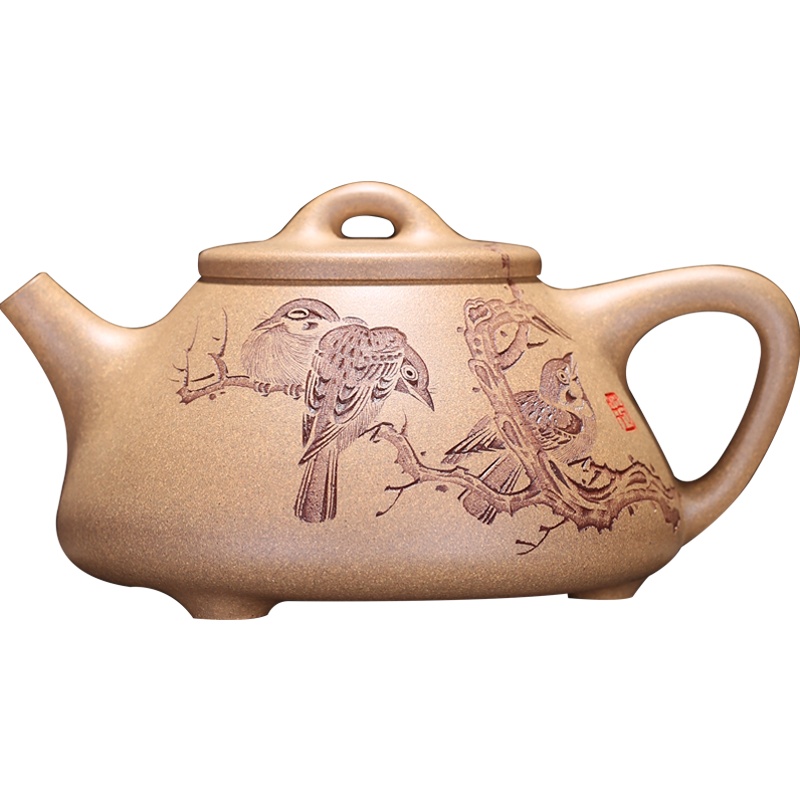 可议价石瓢 国工杨喜雨 全手工原矿底槽青/段泥礼盒装宜兴紫砂壶 两款泥料选择 手工刻绘 栩栩如生