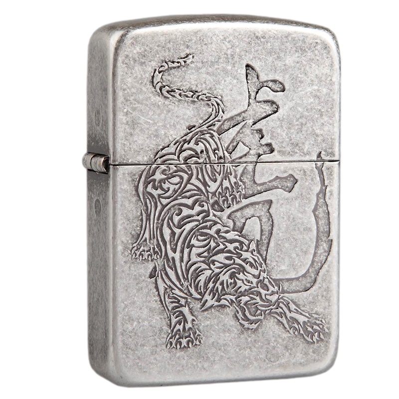 美国ZIPPO打火机 芝宝 黑冰猛虎下山 虎啸山林 古银生肖虎 东北虎王 男士礼品