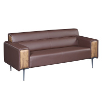 [红心家居]商务办公沙发真皮沙发会客接待皮艺三人位沙发