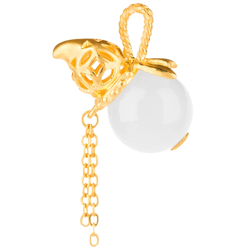 金一 国囍足金玉葫芦·福禄财女士和田玉吊坠赠银链(定价)ZJDZ038