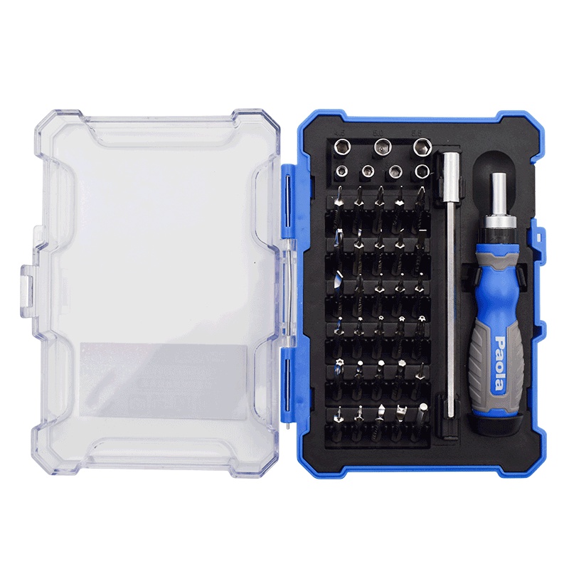 [苏宁自营]保拉(Paola) 螺丝刀套装40件精密十字一字内六角梅花套筒带磁批头苹果小米华为手机笔记本拆机维修1918