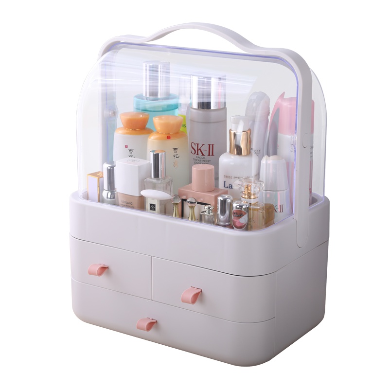佳帮手 防尘化妆品收纳盒桌面收纳箱亚克力特大号收纳盒 特大号仙女星系粉