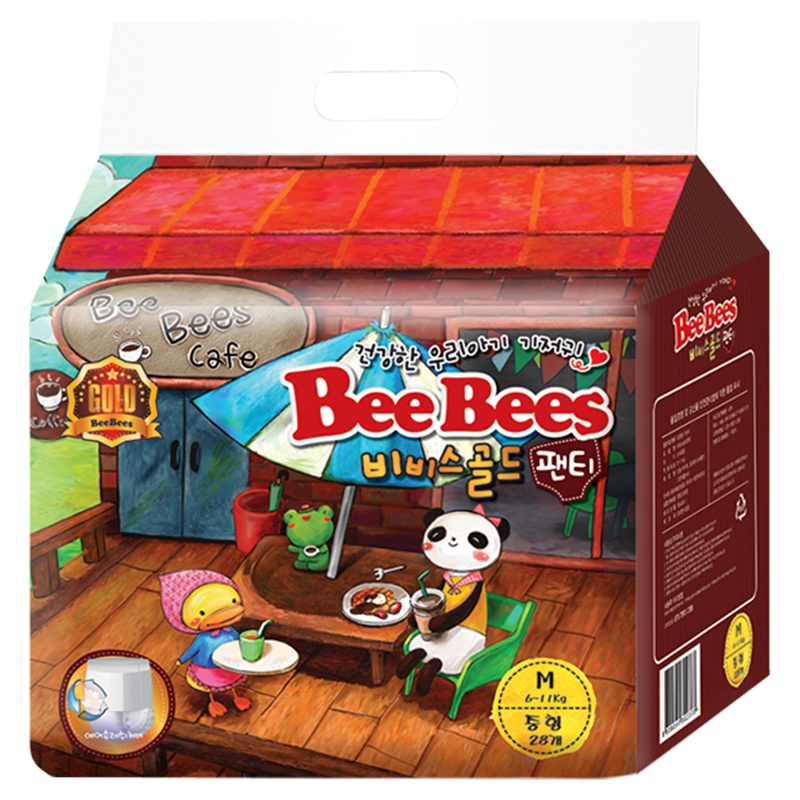 [韩国金贝柔]BeeBees 铂金超薄透气拉拉裤夏季宝宝婴儿学步裤M