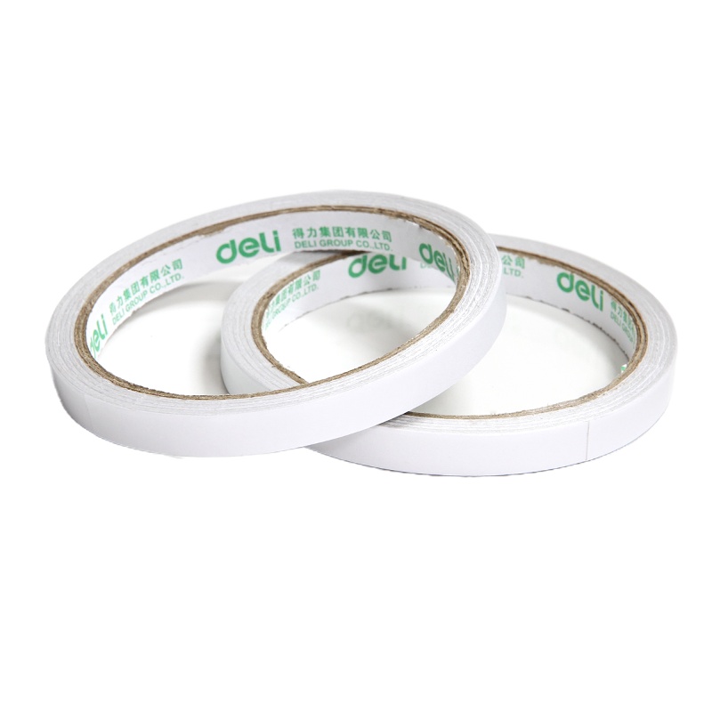 得力棉纸双面胶带9mm*10y*80um 30400(白)(32卷/袋)